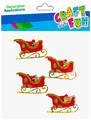 Craft Christmas Self-Adhesive Decoration Set Sleigh 4pcs