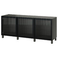 BESTÅ Storage combination with doors, dark grey/Fällsvik anthracite, 180x42x74 cm