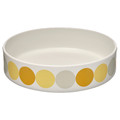 BRÖGGAN Bowl, dot pattern white/yellow, 22 cm