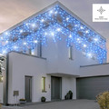 Christmas Curtain Lights In-/Outdoor 100 LED 4.8m, icicles, blue/cool white