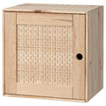 VÄLJARE Cabinet with door, pine/weaved poplar, 35x25x35cm