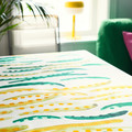 NÄBBFISK Tablecloth, patterned yellow/green/white round, 150 cm