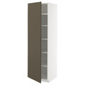 METOD High cabinet with shelves, white/Havstorp brown-beige, 60x60x200 cm