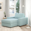 VIMLE Chaise longue, with wide armrests/Saxemara light blue