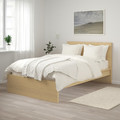 MALM Bed frame, high, white stained oak effect, 120x200 cm