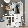 SMÅSTAD / PLATSA Wardrobe, white white/with 4 drawers, 60x57x181 cm