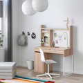 MICKE Workstation, white stained oak effect, 105x50 cm