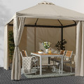 HIMMELSÖ Curtain for gazebo, grey-beige