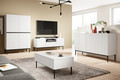 TV Cabinet Nicole 150 cm, matt white/black legs