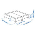 LYNGÖR Sprung mattress base with legs, dark grey, 180x200 cm