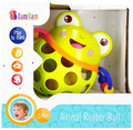 Bam Bam Animal Rubber Ball with Rattle Frog 6m+