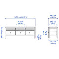 HEMNES TV bench, white stain, 148x47x57 cm