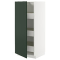 METOD / MAXIMERA High cabinet with drawers, white/Havstorp deep green, 60x60x140 cm