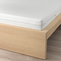 MALM Bed frame with mattress, white stained oak veneer/Åbygda medium firm, 90x200 cm