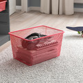 TROFAST Storage combination with boxes, grey/light red, 99x44x94 cm