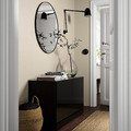 BESTÅ Storage combination with doors, black-brown, Selsviken high-gloss/black, 120x42x65 cm