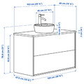 TÄNNFORSEN / TÖRNVIKEN Wash-stnd w drawers/wash-basin/tap, light grey/black marble effect, 102x49x79 cm