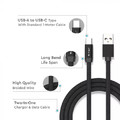 V-TAC Cable USB Type-C M 1m 2.4A, black