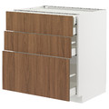 METOD / MAXIMERA Base cb 3 frnts/2 low/1 md/1 hi drw, white/Tistorp brown walnut effect, 80x60 cm