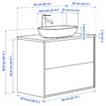 ÄNGSJÖN / OXMYREN Wash-stnd w drawers/wash-basin/tap, high-gloss white/black marble effect, 82x49x77 cm