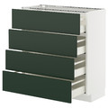 METOD / MAXIMERA Base cab 4 frnts/4 drawers, white/Havstorp deep green, 80x37 cm