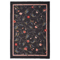 KLOCKBUSKE Rug, flatwoven, dark grey/flower, 160x230 cm