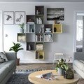 EKET Wall-mounted cabinet combination, multicolour/dark grey, 175x35x210 cm