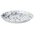 SILVERSIDA Serving plate, patterned/blue, 34 cm