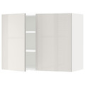 METOD Wall cabinet with shelves/2 doors, white/Ringhult light grey, 80x60 cm