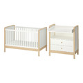 ÄLSKVÄRD 2-piece baby furniture set, birch/white, 60x120 cm