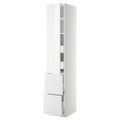 METOD / MAXIMERA Hi cab w shlvs/4 drawers/dr/2 frnts, white/Ringhult white, 40x60x220 cm