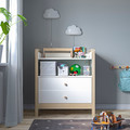 ÄLSKVÄRD Changing table/chest of drawers, birch/white