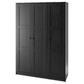 RAKKESTAD Wardrobe with 3 doors, black-brown, 117x176 cm