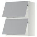 METOD Wall cab horizo 2 doors w push-open, white/Veddinge grey, 60x80 cm