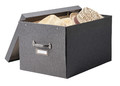 TJOG Storage box with lid, dark grey, 35x56x30 cm