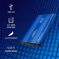 Qoltec External Hard Drive Case HDD/SSD 2.5'' SATA3 | USB 3.0, blue