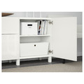 BESTÅ Storage combination with drawers, white/Selsviken/Stubbarp high-gloss/white, 180x42x74 cm