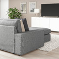 KIVIK 4-seat sofa with chaise longue, Tibbleby beige/grey