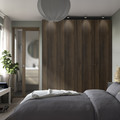 PAX / STORKLINTA Wardrobe combination, dark grey/dark brown stained oak effect, 200x60x236 cm