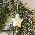 Christmas Baubles Star 40mm 12pcs, glass, white