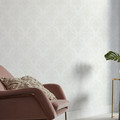 GoodHome Vinyl Wallpaper on Fleece Abeli, white