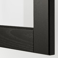 METOD Wall cabinet w shelves/glass door, white/Lerhyttan black stained, 40x80 cm