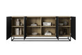 Four-Door Cabinet Asha 200cm, metal legs, artisan/matt black