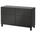 BESTÅ Storage combination w doors/drawers, black-brown/Lappviken/Stubbarp black-brown, 120x42x74 cm