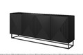 Four-Door Cabinet Asha 200 cm, metal legs, matt black