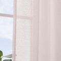 STENFRÖ Sheer curtains, 1 pair, with heading tape/pink, 145x300 cm