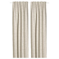 LÖNNSTÄVMAL Block-out curtains, 1 pair, beige, 145x300 cm