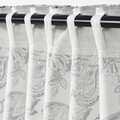 DOVREFIBBLOR Curtains, 1 pair, white/dark blue, 145x300 cm