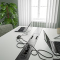 MITTZON Conference table, white/black, 140x108x75 cm