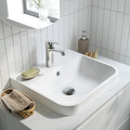 ÄNGSJÖN / BACKSJÖN Wash-stnd w drawers/wash-basin/tap, high-gloss white/bamboo, 82x49x71 cm